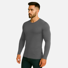 Camisa Gola Redonda Manga Longa na internet