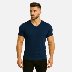 Camiseta Gola V Rasa Masculina Manga Curta na internet