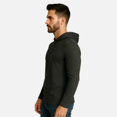 Camisa Gola Redonda Capuz Manga Longa - Moda Atemporal