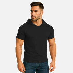 Camiseta Gola Redonda Capuz Manga Curta