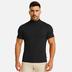 Cacharrel Masculina Camiseta Manga Curta Gola Alta Viscose - comprar online