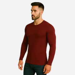 Camisa Gola Redonda Manga Longa - loja online