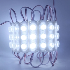 Módulo Injetado Led SMD 3030 3led 12v 3w IP65 Mega Lente Branco Frio