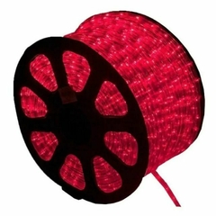 Mangueira Led Redonda 12mm IP67 220v Vermelho 100m + 4 Conector