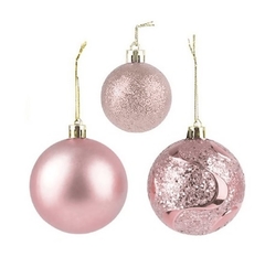 Bola de Natal Jade Rose 4 Peças 8cm - Center Comp Led