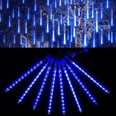 Tubo LED Chuva Meteoro Snowfall Azul Bivolt Impermeável - Center Comp Led