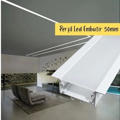 Imagem do Perfil Led Embutir 50x35 Largo Grosso Branco 2mt