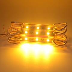 Módulo Injetado Led SMD 7020 c/ 3Led 12v 1,5w IP65 Branco Quente (3000k - 3500k)