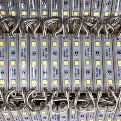 Módulo Resinado Led SMD 5054 c/ 3 led 12v 0,72w IP65 Branco Frio 6500K