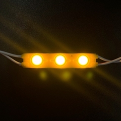 Módulo Injetado Led SMD 7025 Mini c/ 3led 12v 1,5w IP65 Amarelo Âmbar