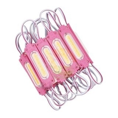 Módulo Injetado Cob Led 12v 2w c/ 9 leds ip65 Rosa