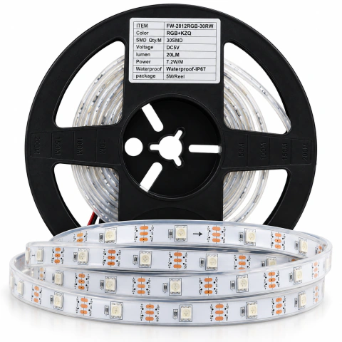 Fita Led WS2812 Rgb Digital 5v 30 leds IP67 5m + Controlador