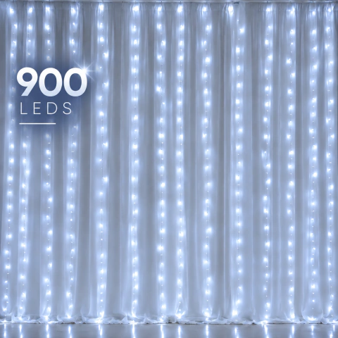 Cortina 900 Leds Decoração Natal Branco Frio 220v 4 X 3 Mts