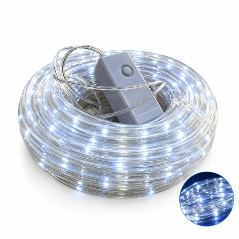 24x Mangueiras Fio De Fada Led 8 Funções IP65 Bivolt Branco Frio 10m