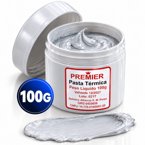 Kit 5 Pasta Térmica Silicone Branca 100g Para CPU GPU Processador PC Notebook Console