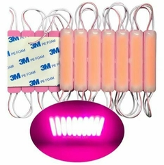 Módulo Injetado Cob Led 12v 2w c/ 9 leds ip65 Rosa