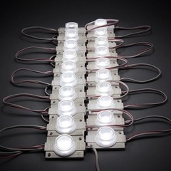 Módulo Injetado Led SMD 3030 c/ 1 led 12v 1,5w IP65 Mega Lente Branco Frio
