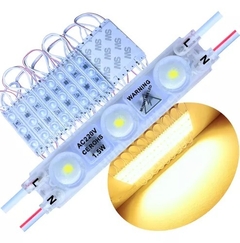 Módulo Injetado Led SMD 7025 Mini c/ 3led 12v 1,5w IP65 Amarelo Âmbar