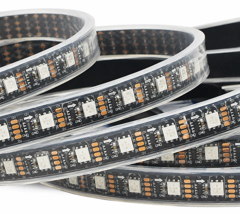 Fita Led WS2815 Rgb Digital 12v 60 leds IP67 5m Preta