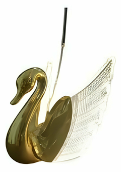 Luminária Mesa Abajur Led Cisne Dourado - Center Comp Led