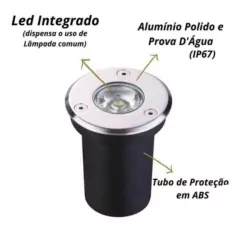 Balizador Led Chão Piso Jardim Ip65 1w Bf Bivolt na internet