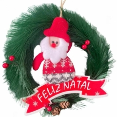 Guirlanda Papai Noel 20cm - Enfeite para porta