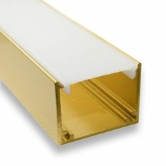 Imagem do Perfil de Led Slim 17x7 Gold Dourado Para Fita Led 2m