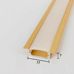 Perfil de Led Slim 17x7 Gold Dourado Para Fita Led 2m