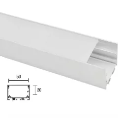 Perfil de led Sobrepor Branco 50x20mm na internet