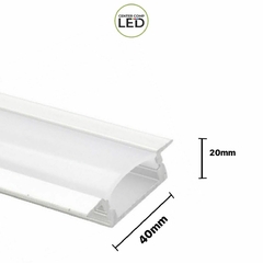 Perfil Led Embutir 40x20mm Branco
