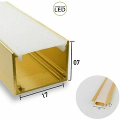 Perfil de Led Slim 17x7 Gold Dourado Para Fita Led 2m