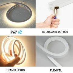 Perfil Flexível Manga de Silicone 200m - Para Fita de Led 12x12 Sobrepor na internet