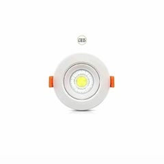 Spot Direcionável 3w Redondo Cob Branco