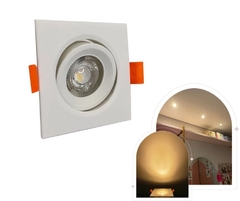 Spot Led 3w Quadrado Cob Branco Frio 6500k Direcionavel Bivolt - loja online