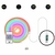 Fita de LED RGB em formato espiral, com controle remoto e conector USB.