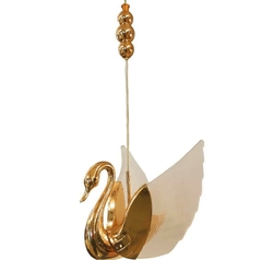 Luminária Mesa Abajur Led Cisne Dourado