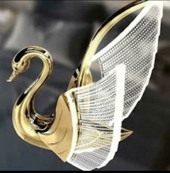 Luminária Mesa Abajur Led Cisne Dourado