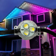 Cordao com Pontos de Led Modular RGBW Digital IP68 Para Telhados e Fachadas