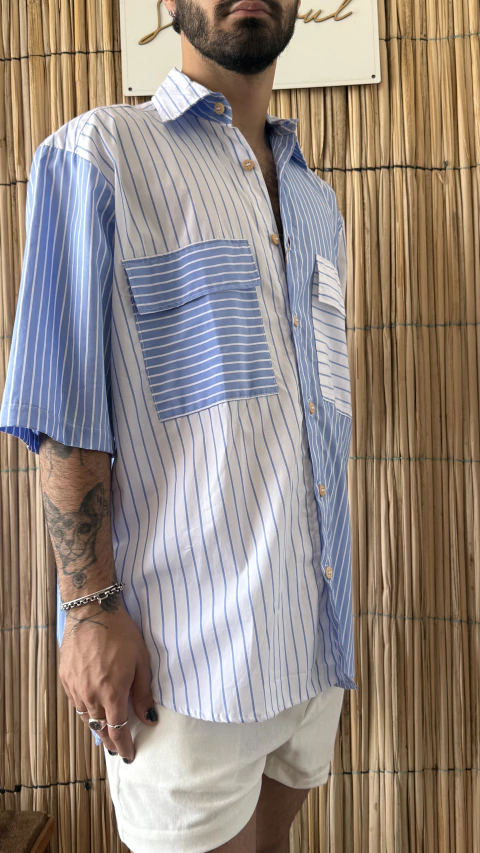 CAMISA RESORT BICOLOR 100% Cotton - comprar online