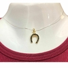 Choker EL Fio De Nilon Ferradura Dourada Strass Preto CH122.5