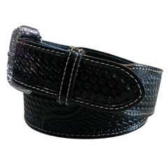 Cinto Couro Balaiado Preto Long Horn CT83 na internet