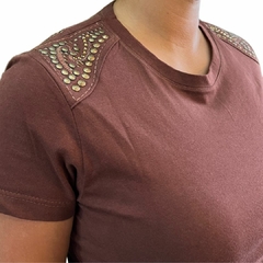 T-shirt Tassa Feminina M/C Classica Marrom 5189.1 na internet