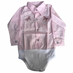 Body Baby Ranch ML Girl Rosa Bebê/Brilho B0101
