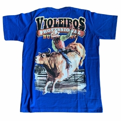 Camiseta infantil Violeiros Bull Rider Profissional Azul 00420
