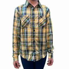Camisa Infantil MX72 ML Xadrez Verde/Amarelo 19100.12