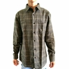 Camisa Masculina Sibra ML Flanelada Musgo/Preto/Branco 4334R