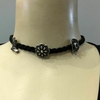 Choker EL Courino Trançado Preto Bota/Flor/Chapéu Chumbo CH145.1