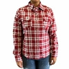 Camisete Feminina Minuty ML Xadrez Vermelho/Branco 2600.10