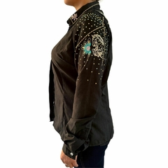 Camisete Minuty Bordada Flores Preta 1558.3 - comprar online