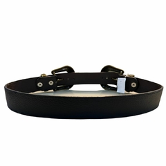 Cinto Pyramid Couro 2 Fivelas Craquelado Preto 1000.2 - comprar online